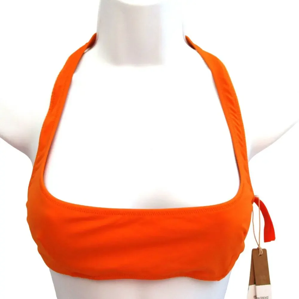 Nwt SKIMS Halter Scoop Bikini Top Tangerine Size L